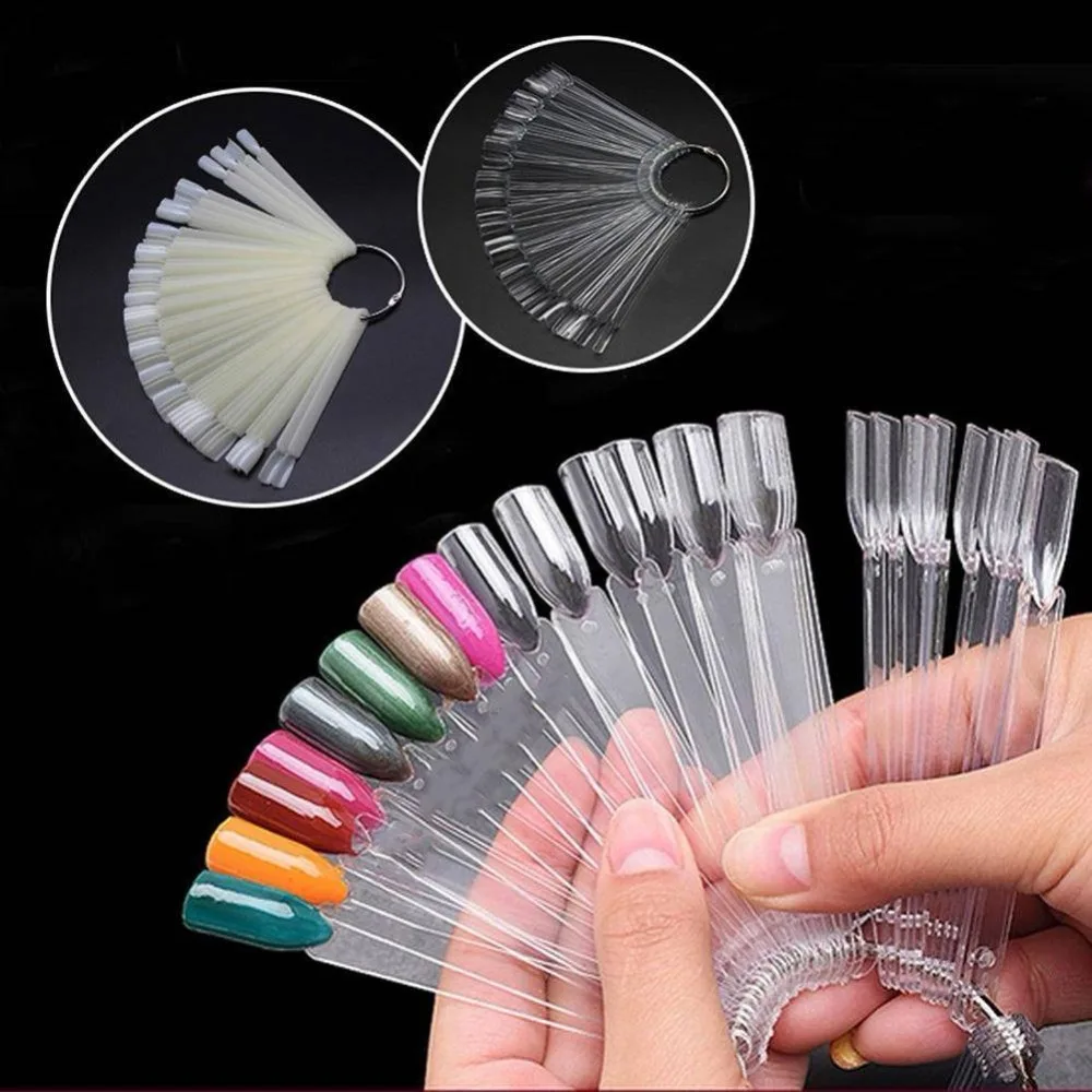 

1 Set Nail Art Tips Display Practice Fan Nail Color Chart Polish Nail Color Sample Nail Art Material Manicure Makeup Tools