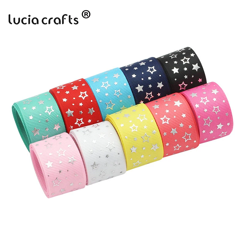 

Lucia crafts 5y/6y/10y 25mm Grosgrain Printed Ribbons Bow Handcraft DIY Sewing Garment Wrapping Materials Accessories S0203