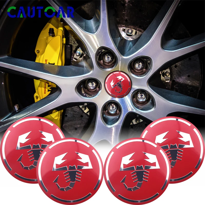 

4PCS/Pcs 56MM Scorpion Emblem Car Wheel Center Hub Cap Cover Sticker Badge Decal for Fiat 500 Punto Bravo Stilo Panda Abarth