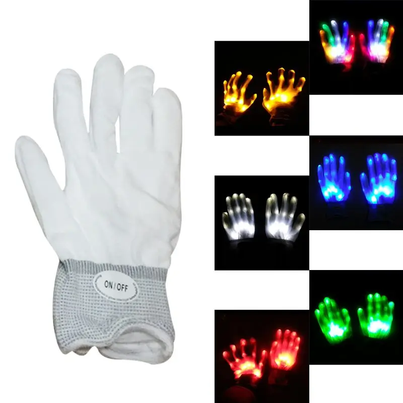 Светящиеся перчатки светодиодный вечерние Party Bar красочный палец Яркие Рождественские лучшие подарки танцевальные выступления Пром