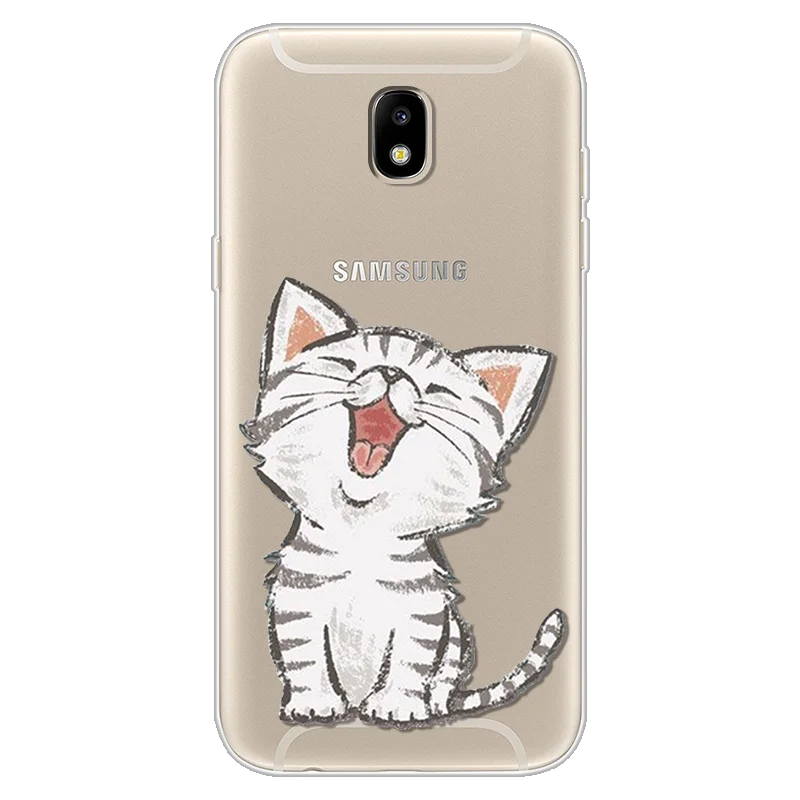 Чехол с кошкой для samsung Galaxy J5 чехол J530 ультра тонкий мягкий Силиконовый ТПУ защитный модный прозрачный чехол