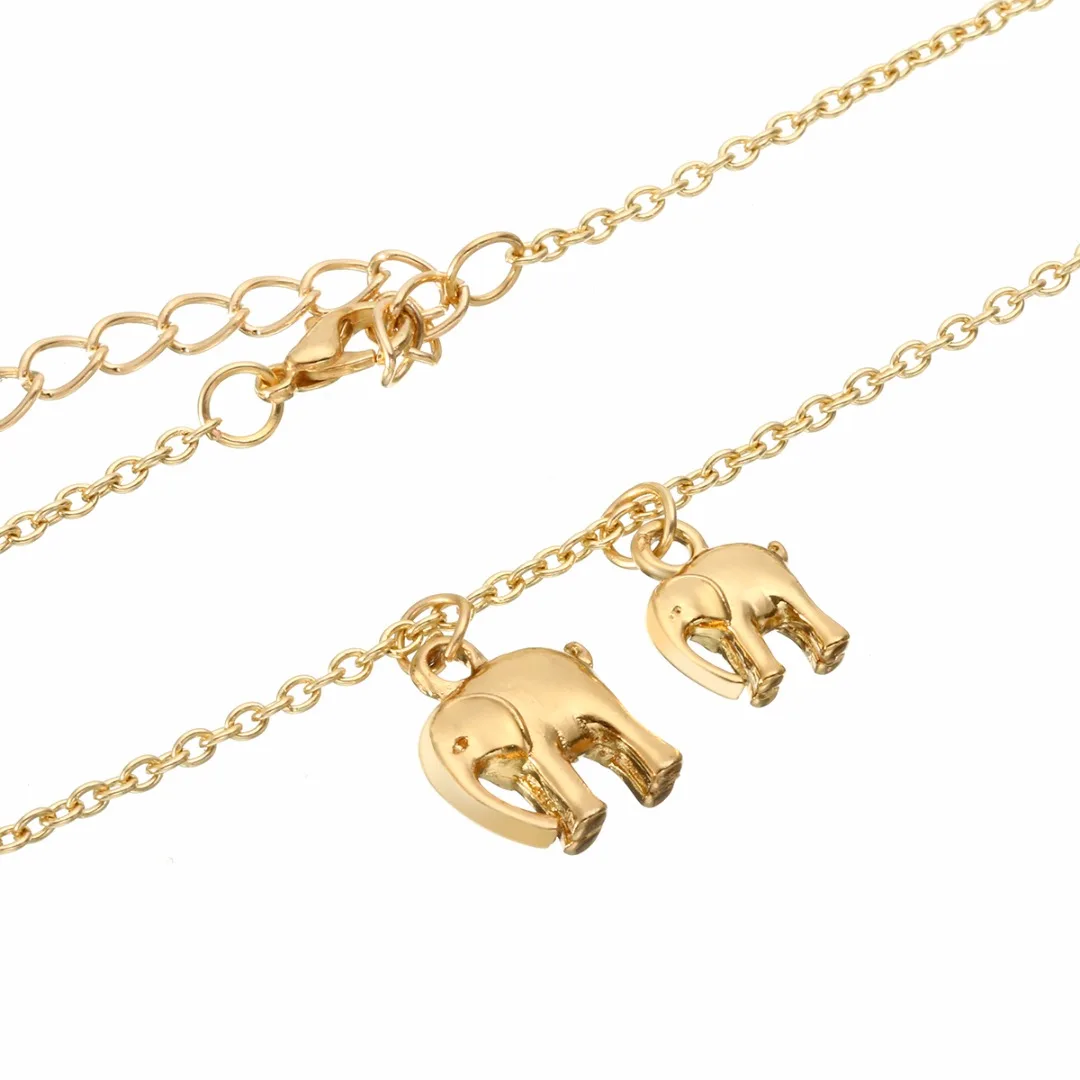 Cute Elephant Pendant & Necklaces Charming Chain Necklace Vintage Animal Choker Necklace Fashion Jewelry Gift Shellhard