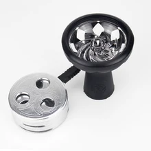 Комбинация стеклянной чаши для кальяна с ветрозащитным держателем угля Narguiles Sheesha силиконовая табачная чаша металлический кальян