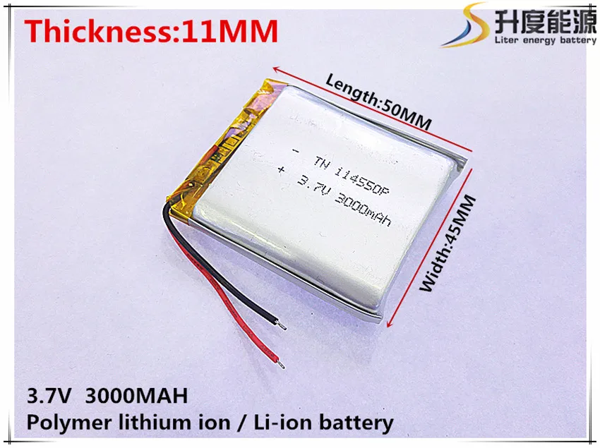 Литий-полимерный аккумулятор li-po 3,7 V 3000 mah 114550 Мобильный блок питания планшет gps-навигатор