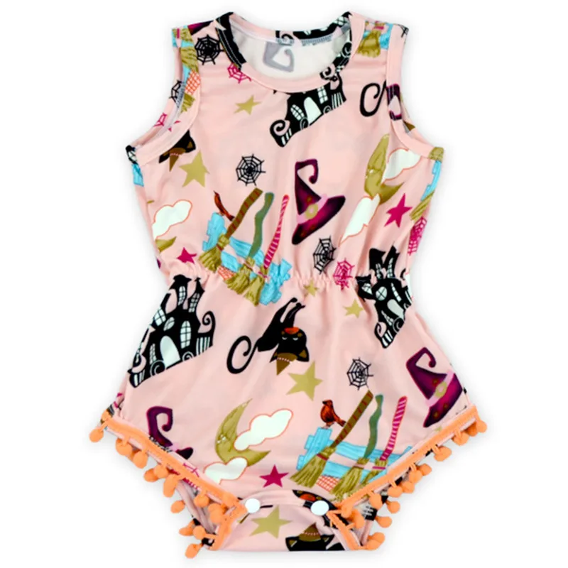 Halloween Baby Clothes,Pom Girls Romper ,Knit Cotton Romper Pattern