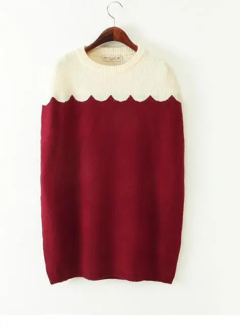 Свитера тонкие пуловеры хит цвет красный рукав летучая мышь красный и белый день рождения новый год плащ свободный большой ярдов свитер 110433