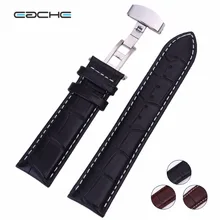 Offre spéciale de Hong Kong Véritable bracelet en cuir avec pliage fermoirs 18mm 20mm 22mm 24mm avec différentes couleurs