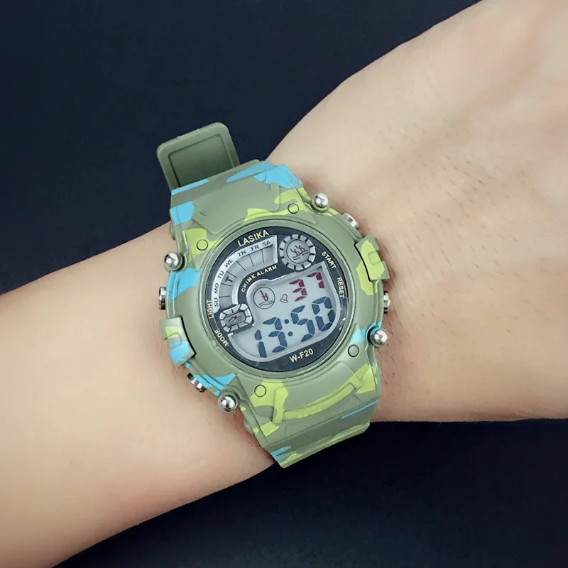 Камуфляж, военный, армейский цифровые часы светодиодный дисплей G стиль Роскошные спортивные ударопрочные часы Мужской Электронные