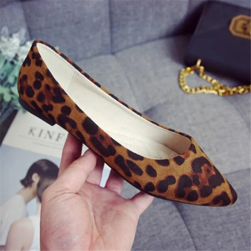 

DIWEINI 2019 New Spring Women Flats Shoes Leopard Print Women Shoes Casual Single Shoes Ballerina Women Shallow Mouth Shoes