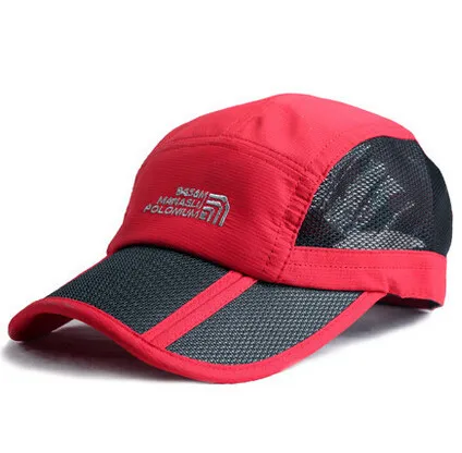 Складной Бейсбол Кепки Спорт Быстросохнущий Открытый Snapback летняя шляпа 8 цветов Кости Gorras - Цвет: Красный