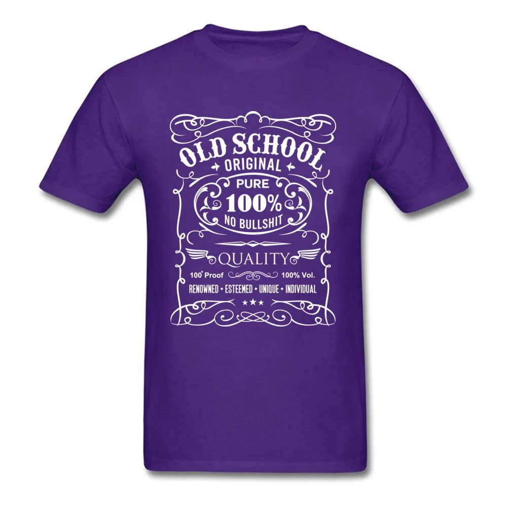 Coupons Men Tshirts Old School Street Tops Shirts All Cotton Short Sleeve Printed Tops Tees Crewneck Top Quality Old School purple