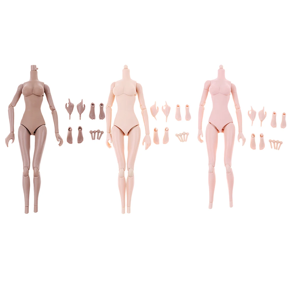 

1/6 Scale Super-Flexible Female Seamless Nude Body Model with Accessories for 12'' Action Figure Phicen Kimik CY CG Girls