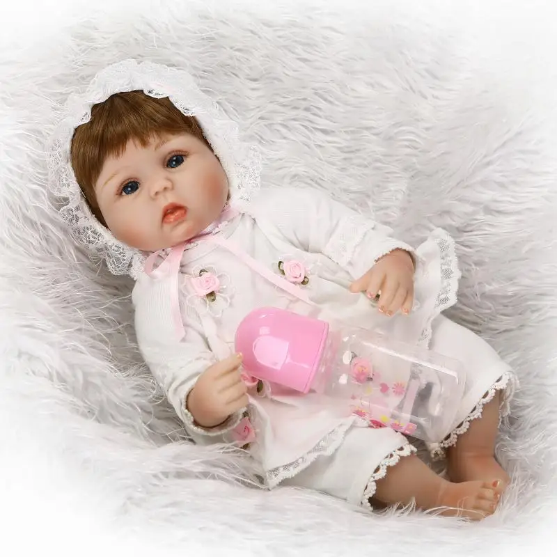 

NPKCOLLECTION 16" Lifelike Reborn Baby Doll Real Soft Touch Silicone Vinyl Newborn Doll Girl Gift and Toys for Children Birthday