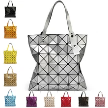 Famous Brand Women Bag Plaid Fold Over Bags Lady Bao Bao Issey Miyake Handbag Shopper Bag Fashion Shoulder Bags Totes Sac A Main