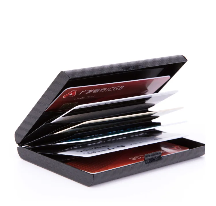 ZOVYVOL с защитой от RFID, для карт держатель кошелек для мужчин и женщин тонкий один ящик умный Алюминиевый металлический кошелек черный тонкий мини-кошелек