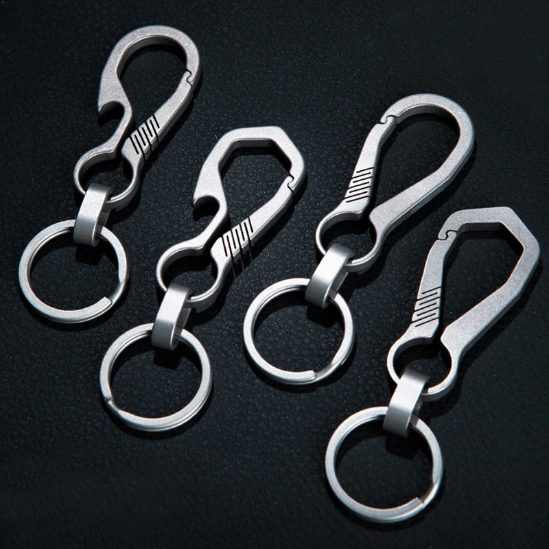 

CQ High-Quality Real Titanium Key Chain Luxury Men Keychain Custom Lettering Ultra Lightweight EDC for Key Rings Holder Jewelry