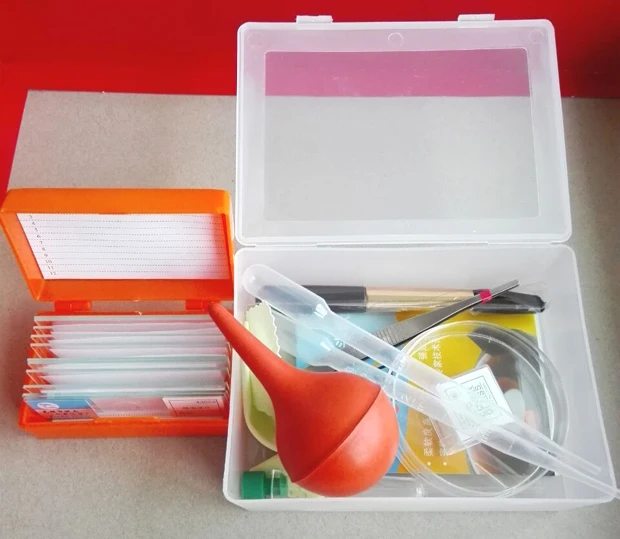 Microscope Accessories Kit Biology Science Experiment Sets Box