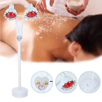 

Double Adjustable Infrared Light Heating Therapy Floor Stand Treatment Shoulder Lumbar Body Pain Relief a