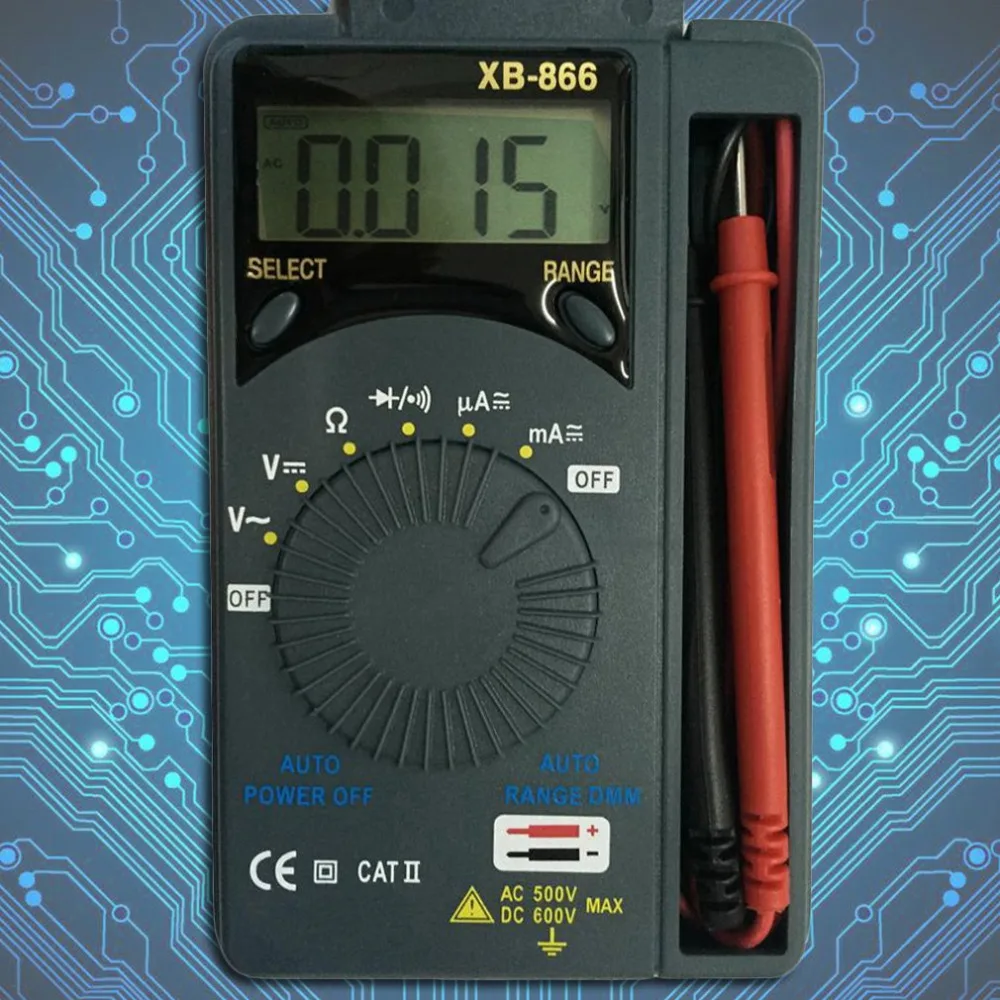1.5V Power Supply Mini Auto Range LCD Voltmeter Tester Tool AC/DC