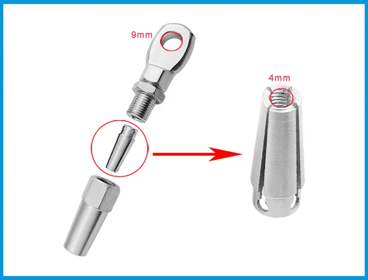 Морской класс 316 нержавеющая сталь 4 мм беспламенный глаз терминал провода трос DIY установки такелажа аппаратные средства балюстрады комплект