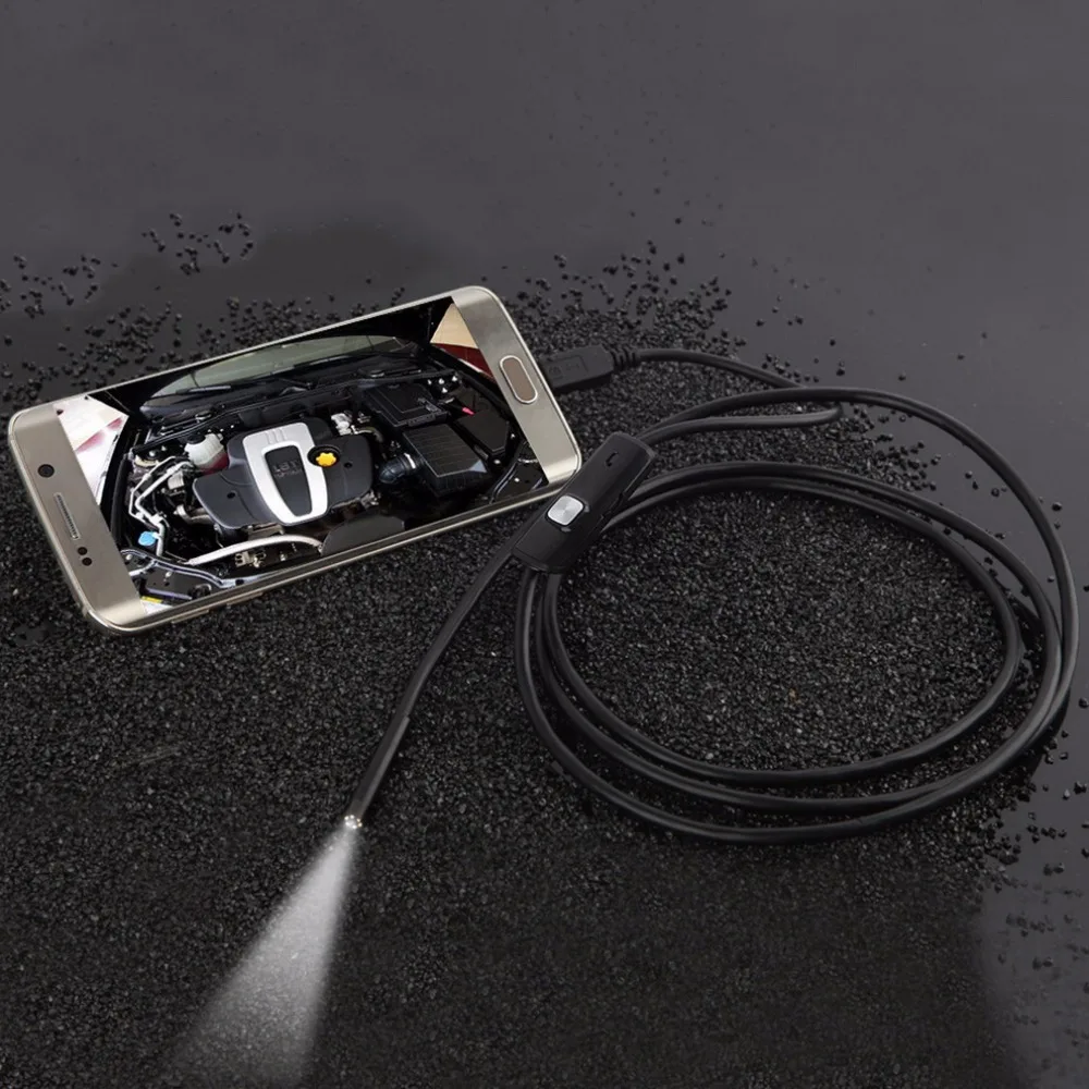 6 светодиодный кабель объектива 7 мм 1 1,5 2 3,5 5 м водонепроницаемый мини USB инспекционный бороскоп камера для Android эндоскоп 640*480 телефон