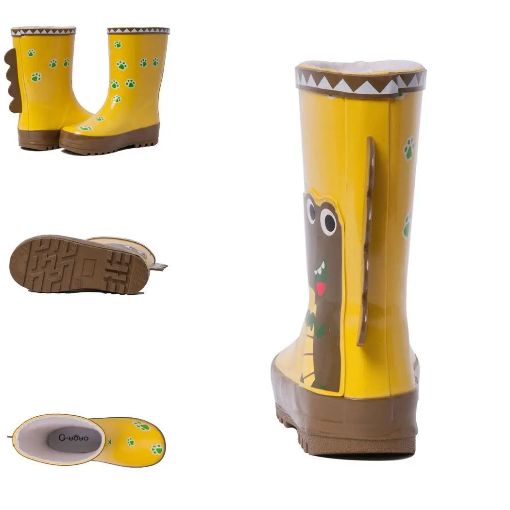 

Toddler Kids Cartoon Waterproof Rubber Rain Fits true size, take your normal size Boots Non-slip Rain Shoes