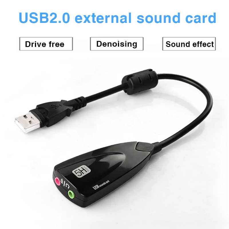 Звуковая карта USB 2 0 5HV2 внешний адаптер 7 1 каналов с 3D виртуальным звуком звуковая