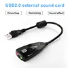 Звуковая карта USB 2,0 5HV2, внешний адаптер 7,1 каналов с 3D виртуальным звуком, звуковая дорожка, гарнитура с микрофоном, 3,5 гнезда для ноутбука, ПК ► Фото 2/6