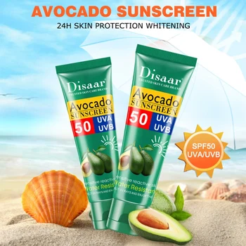 

Facial SPF50 Avocado Sunscreen Cream Shea Butter Free Radical Scavenger Anti Oxidant Control Sunscreen