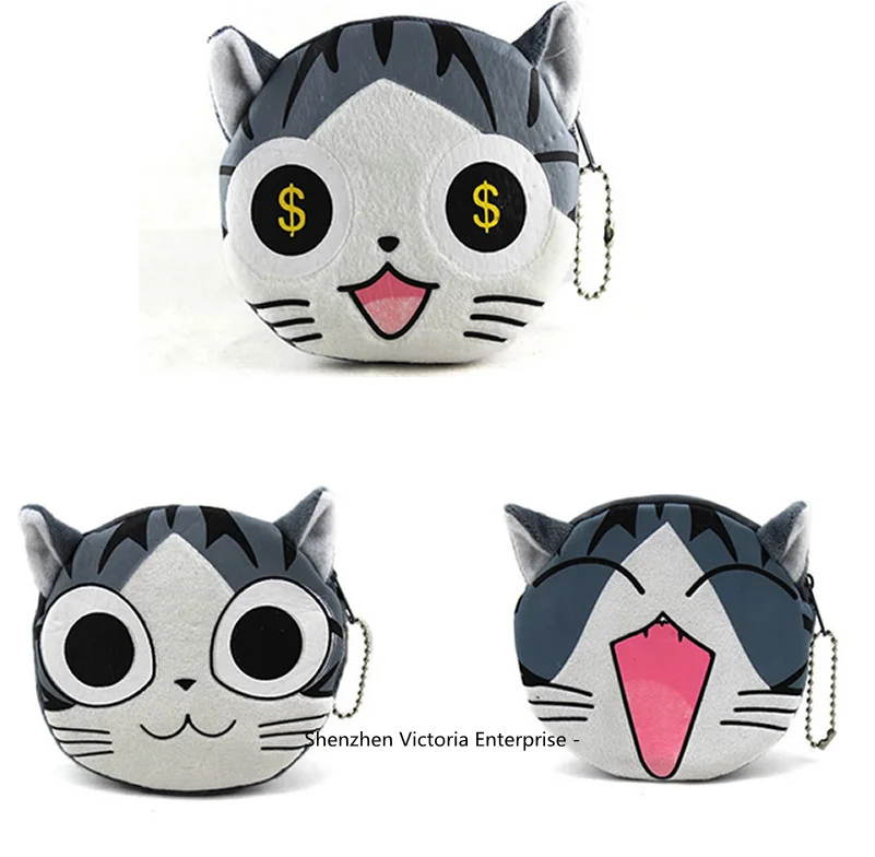 

NEW Cute 10CM Lady's Hand Coin Purse & Wallet Pouch Case , Girl's Plush Cat Coin Pouch Cash BAG , Cat Little Handbag