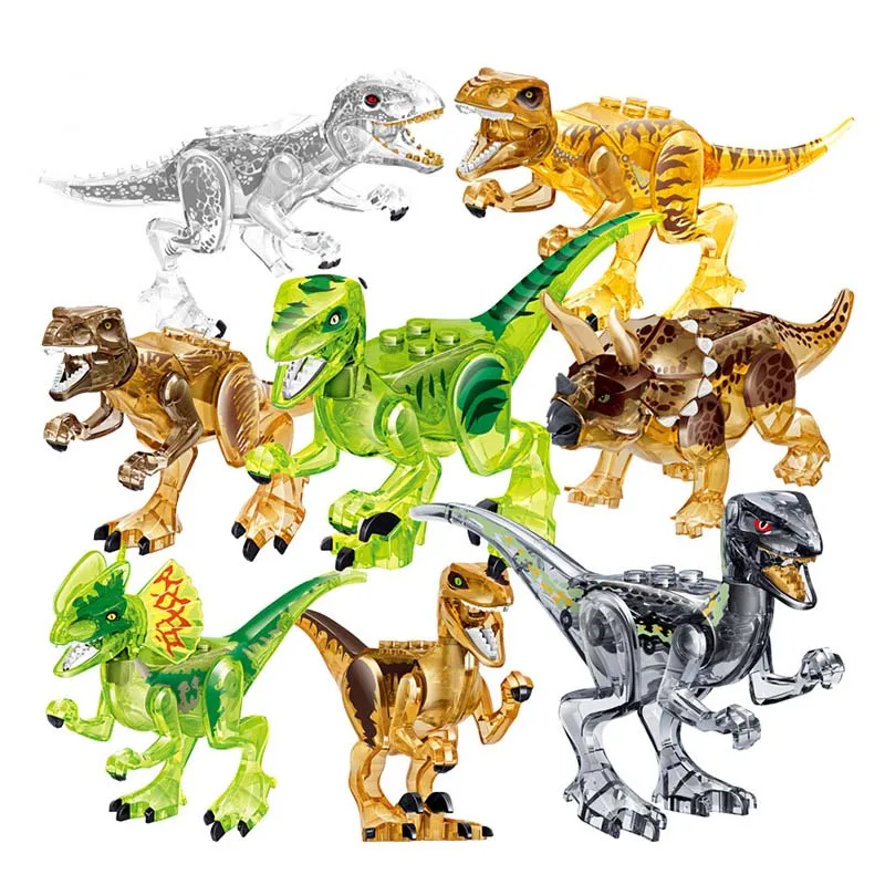 Jurassic Dinosaur Set Building Block Toy Figure Indoraptor Velociraptor Triceratop Indomirus T-rex World Compatible Legoings