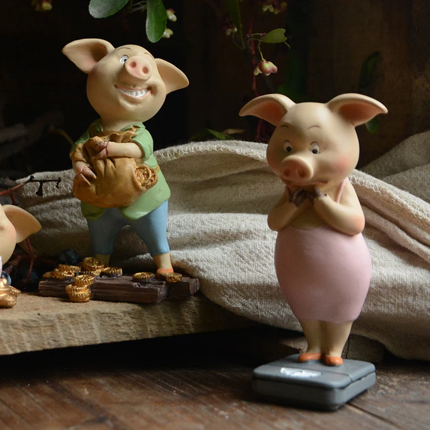 Figuritas Y Miniaturas Creativas De Animales Cerdos Bebes Bonitos Artesanales De Resina Diy Accesorios De Jardin En Miniatura Kawaii Decoracion Del Hogar Regalo Figuras Y Miniaturas Aliexpress