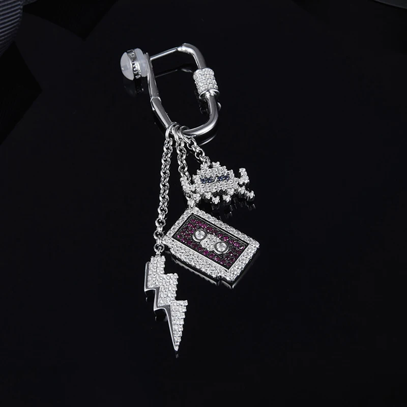 

'LOVE 80S' Earrings Lightning Astronaut S925 Sterling Silver with Zircon for Moroccan Jewelry with Prom Logistics