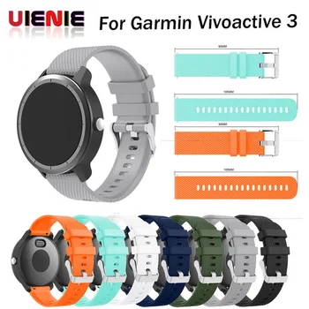 

UIENIE Colorful Plaid Soft Silicone Replacement Strap for Garmin vivoactive3 vivomove HR Smart Wristband for GARMIN Vivoactive 3