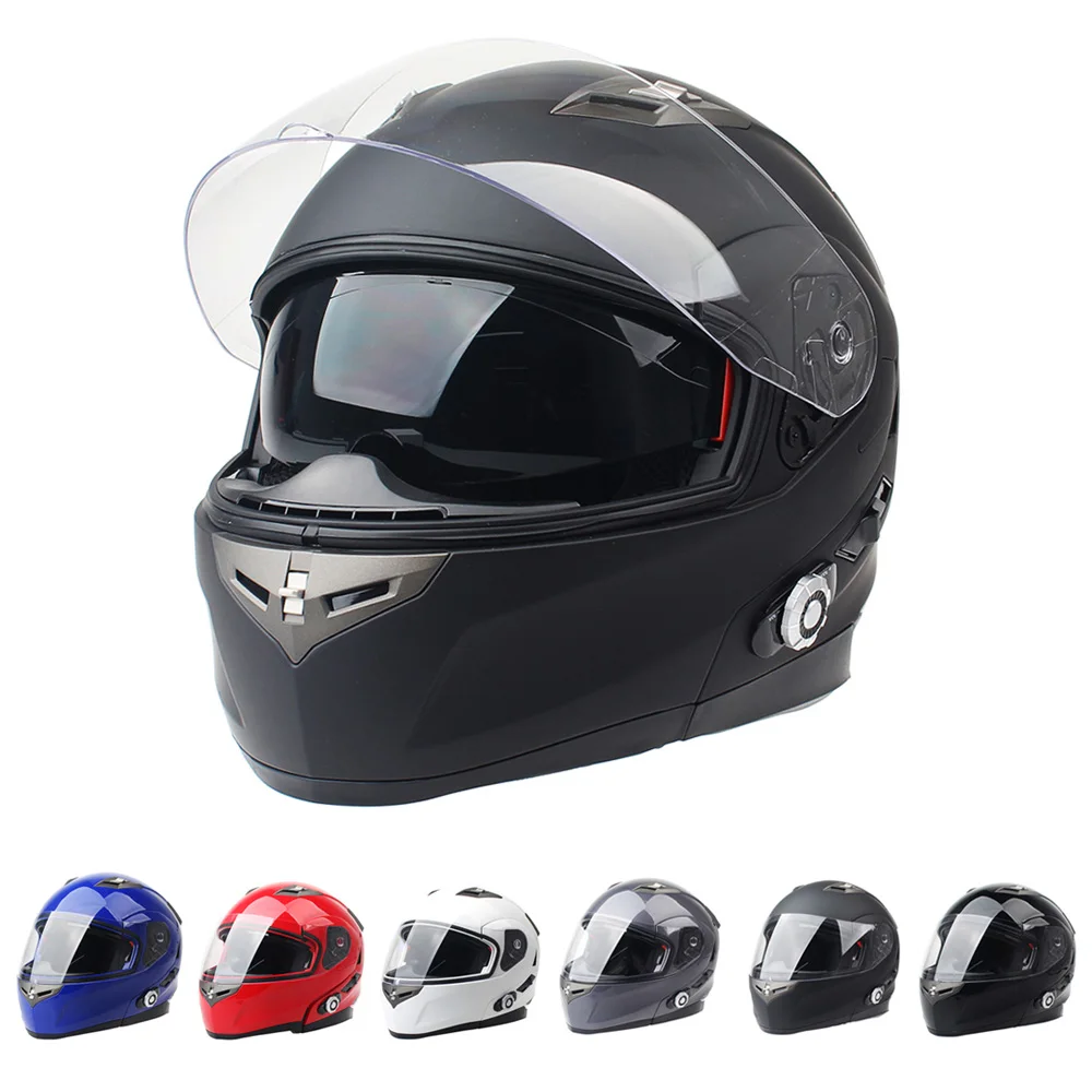 2017 New Motorbike Bluetooth Smart Helmet Motorcycle Integral Half Face Built in FM Intercom Device Support
