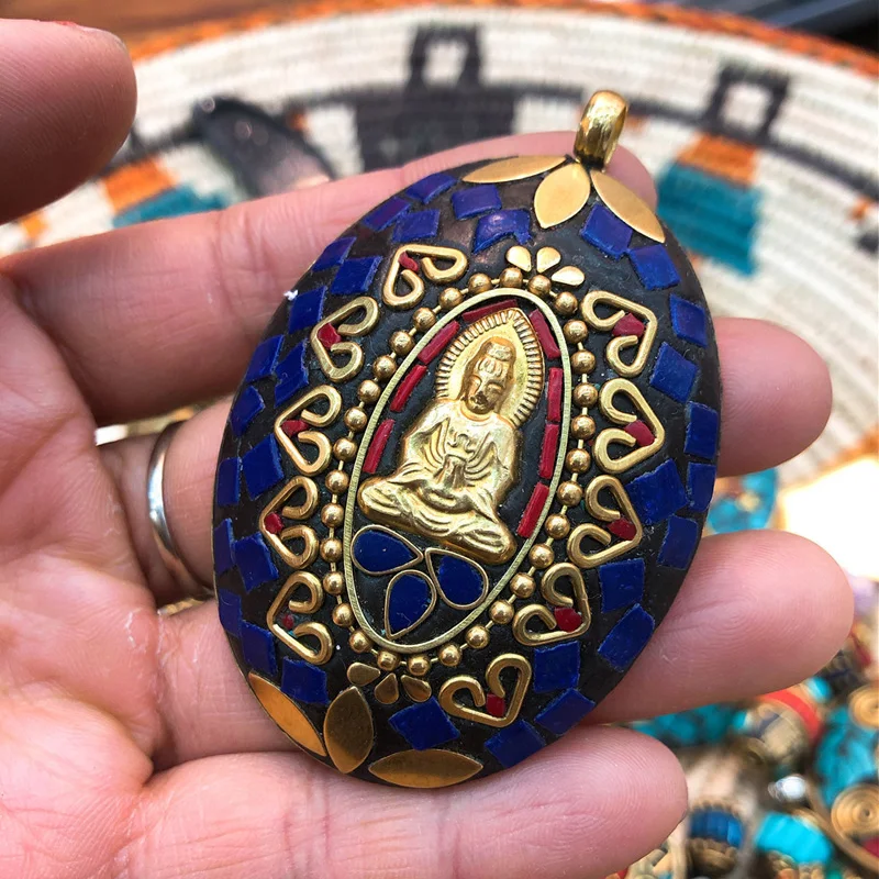 5pcs Handmade Nepal Beads Charms Pendant Jewelry Large Buddha Head Necklace For Making Findings | Украшения и аксессуары
