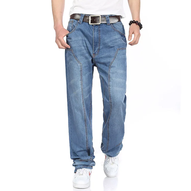 Осенняя и зимняя мужская одежда деним размера плюс свободные прямые мужские брюки скейтборд хип-хоп джинсы большого размера 6XL 5XL 4XL 3XL 2XL