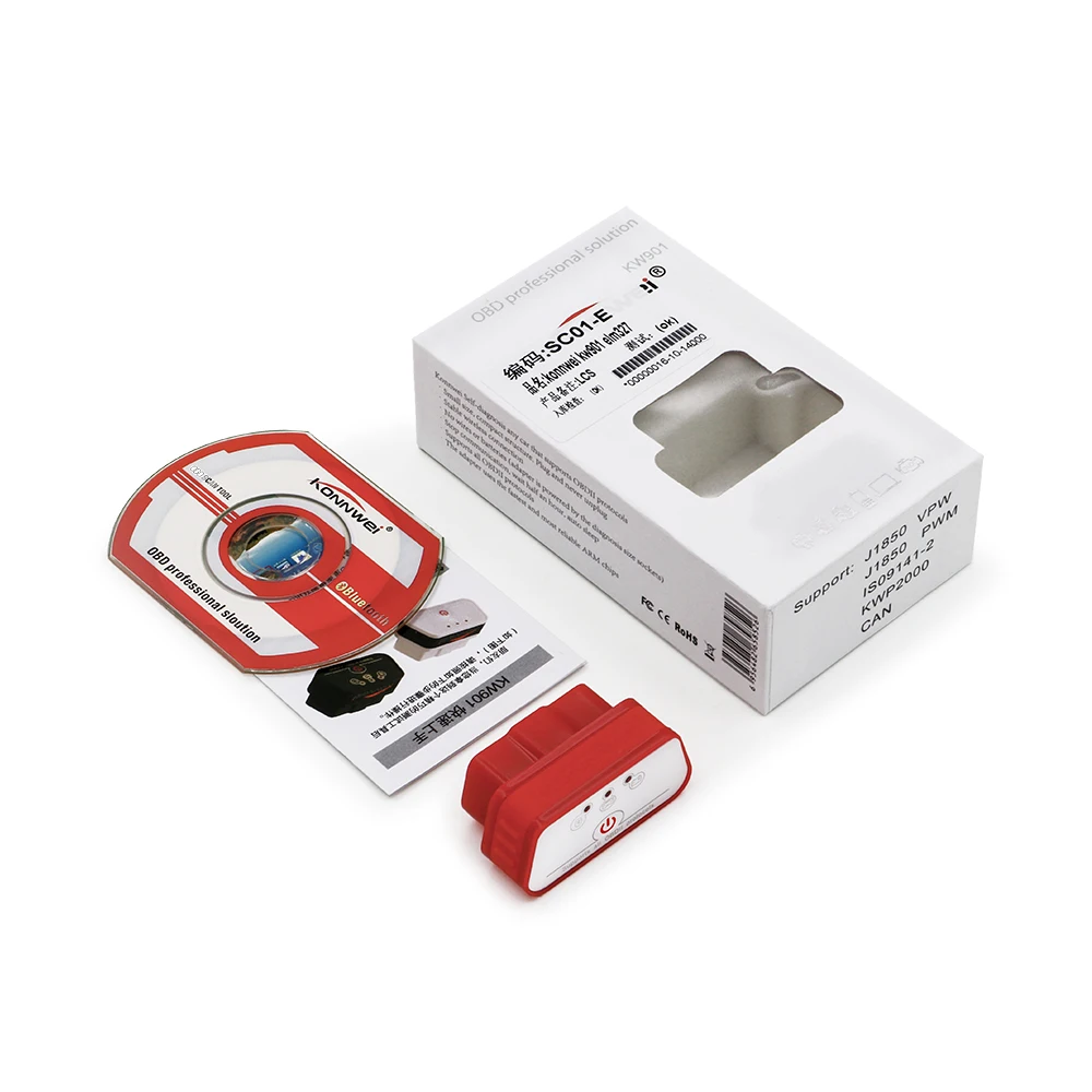 Диагностический сканер Konnwei KW901 OBD2 bluetooth V1.5 чип Pic18f25k80 считыватель кодов elm 327 obd2