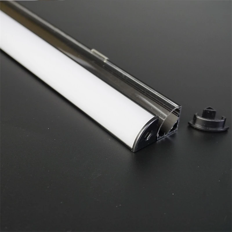 5-30 шт./лот 40 дюймов 1 м 45 градусов V образный угловой анодированный черный алюминиевый профиль, линейный светильник для 12 мм pcb