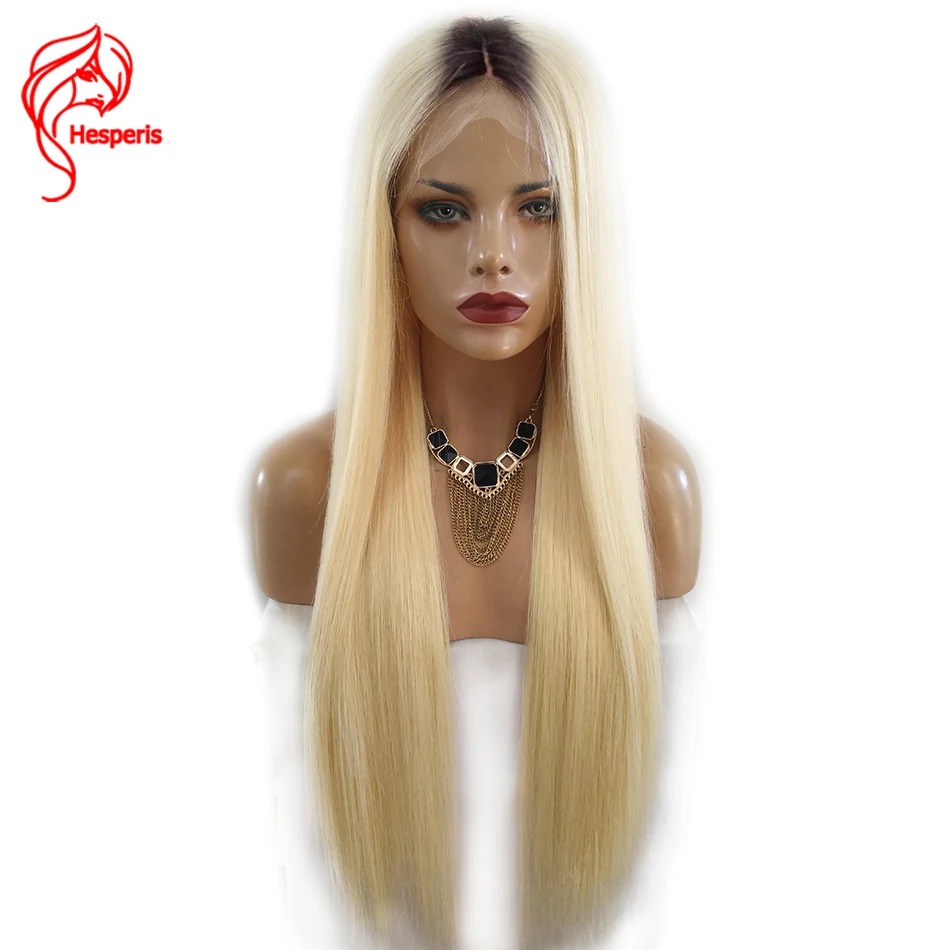 

Hesperis T1b 613 Blonde Ombre Lace Front Human Hair Wigs Dark Roots Brazilian Remy Hair Ombre Lace Front Wigs Pre Plucked