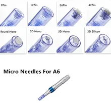 Лидер продаж 10 шт. 9/12/24/36/42 булавки круглый нано-игла советы штык татуировки Сменные картриджи для A6 Электрический Microneedling ручка