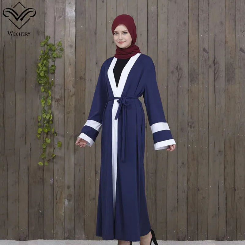 Wechery, модный кафтан для женщин, розовый, черный, темно-синий, хаки, в полоску, abaya, свободное платье, для взрослых, халаты размера плюс, высокое качество, abaya s
