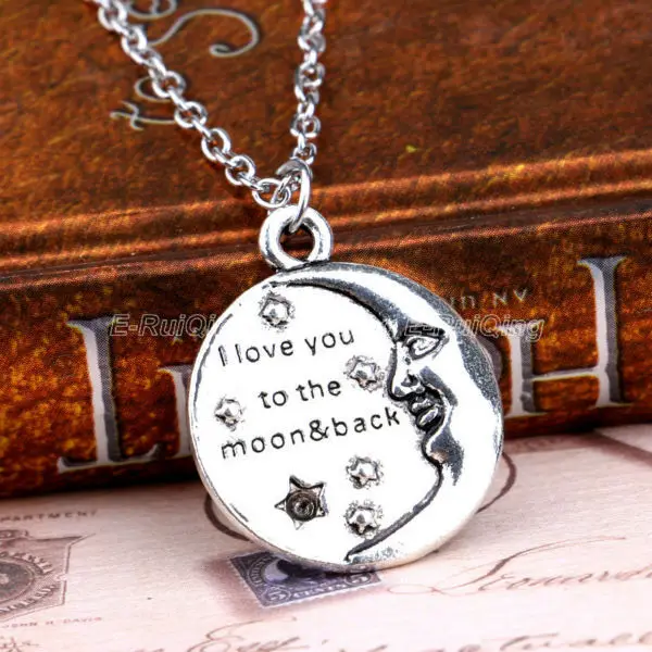 Ожерелье с лицом I Love You To The Moon Back подарок для всей семьи подвески бижутерии