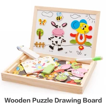 Новая обновленная версия с 43 шт. магнитной лентой Деревянные Монтессори головоломка детская магнитная, обучающая игрушка новогодний Рождественский подарок