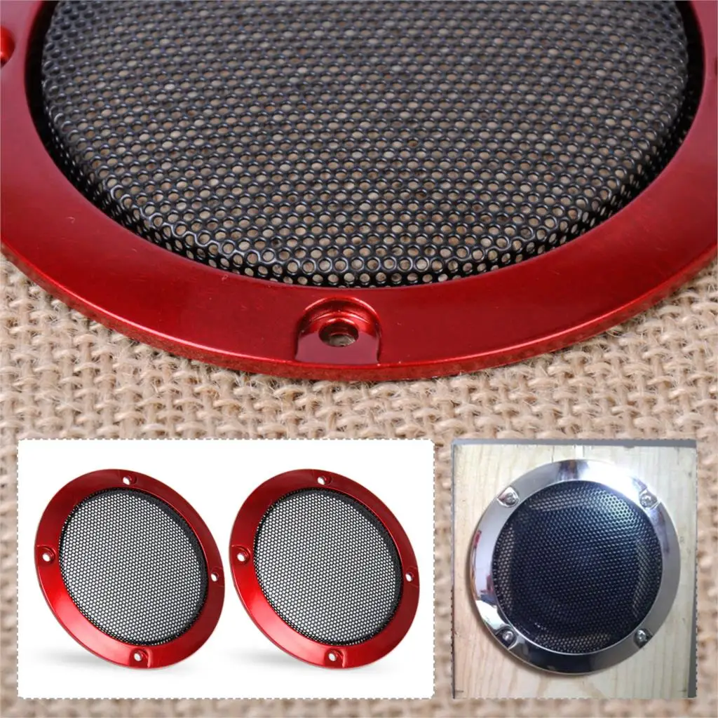 2pcs 2/"inch Black Speaker decorative circle With protective black iron mesh DIY