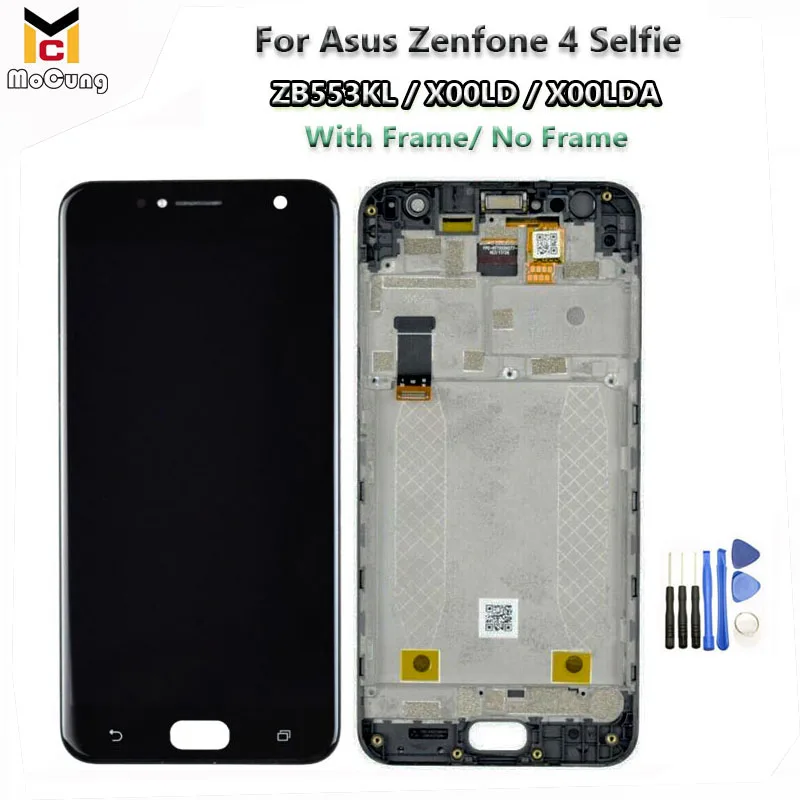 

5.5'' For Asus Zenfone 4 Selfie ZB553KL X00LD X00LDA LCD Display Panel Touch Screen Digitizer Glass Sensor With Frame Assembly