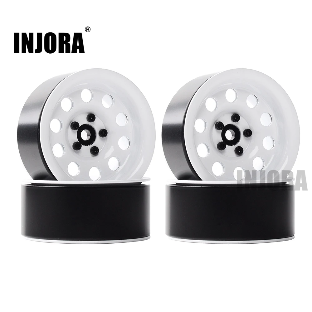  INJORA 4Pcs Metal 2.2 Inch Beadlock Wheel Rim for 1/10 RC Crawler Axial SCX10 RR10 90053 AX10 Wrait