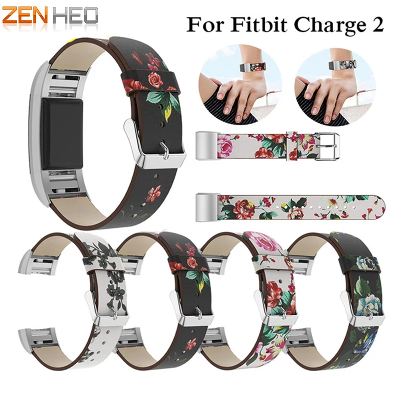 

NEW Replacement Painted Strap For Fitbit Charge 2 Bracelet Rural Style Floral Leather Watch Band Wrist Strap Band Charge 2 Watch