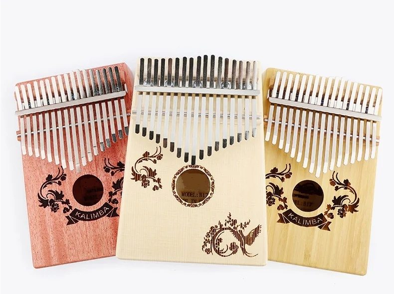 Kalimba em mogno com 17 tons, piano