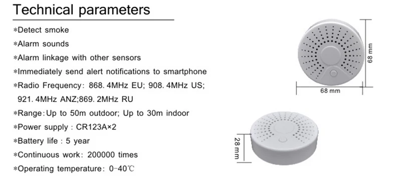 НЕО Coolcam iHome Наборы NAS-MS01T Беспроводной сигнализации Системы обнаружения дыма Сенсор для дома безопасности Сертификация CE и ROHS